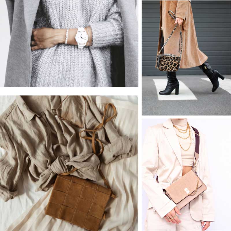 Add different textured garments and accessories to add interest to a tonal look, in a neutral palette. Add different textured garments and accessories to add interest to a tonal look, in a neutral palette.