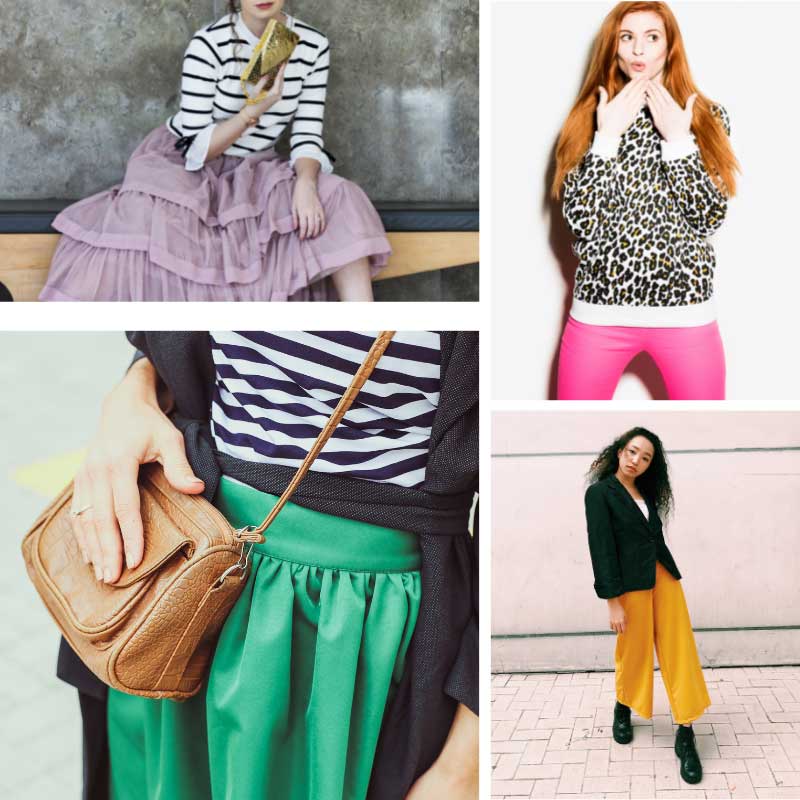 A neutral coloured handbag like the tan one above, or a black jacket can tone down a brighter coloured garment. Alternatively, add a neutral printed top in stripes or leopard for a fun and creative look. A neutral coloured handbag like the tan one above, or a black jacket can tone down a brighter coloured garment. Alternatively, add a neutral printed top in stripes or leopard for a fun and creative look.